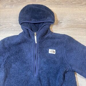 The North Face Boys Fleece Hooded Pullover Jacket Navy Blue XL 18/20